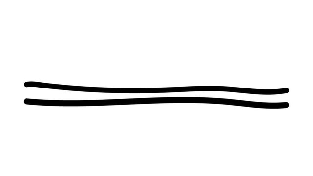 White hand-drawn double underline animation, marker-style sketch line on black background, emphasis highlight element, creative motion graphic, professional accent, minimalist design.