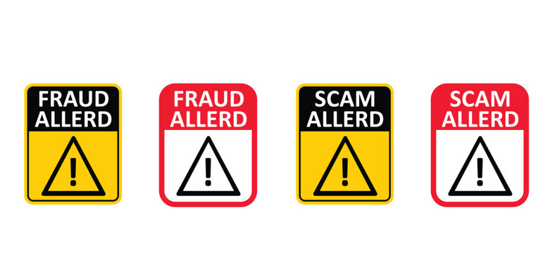Fraud allerd, hacker alert and scam allerd. Attention sign. Cyber security icon. Caution warning concept. E-mail phishing, data protection on mail or internet.