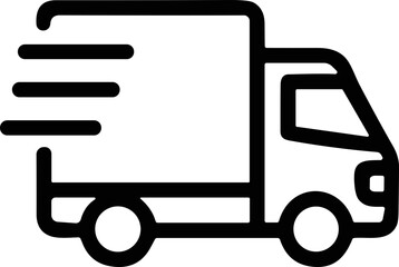 Fast delivery truck icon, speed lines, logistics and transport concept © arep