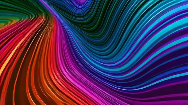 Colorful abstract flowing waves with vibrant gradient lines, modern artistic background for design, creativity, technology and visual communication