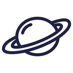 Saturn Planet Ring System Icon. © salfuddin