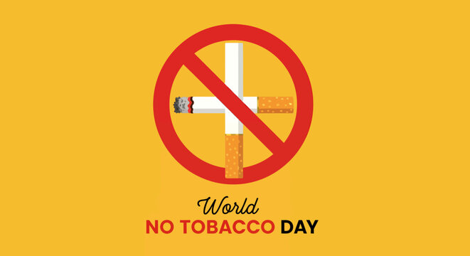 World No Tobacco Day Flagging Health Campaign Against Smoking.