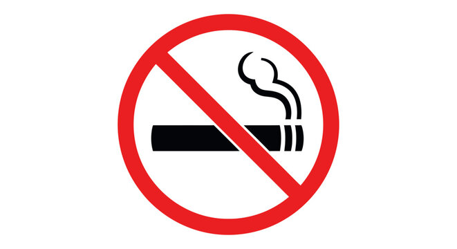 No Smoking Prohibition Sign Indicating Smoking is Forbidden for Health and Safety Awareness.