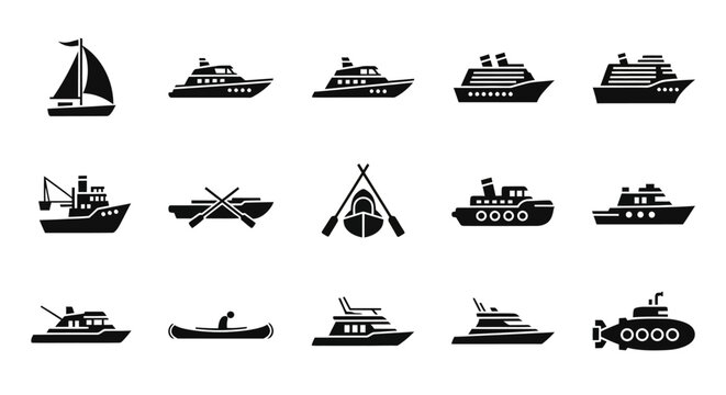 Collection of various vehicle icons.