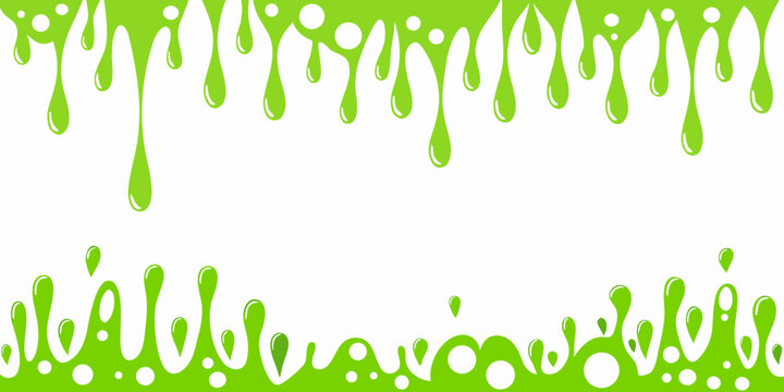 Green slime drips pattern on a white background
