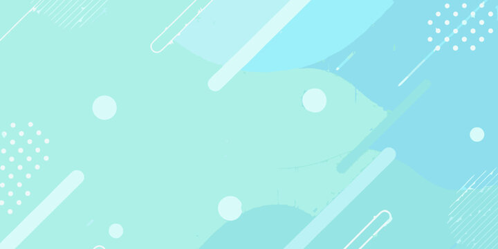 Abstract geometric pattern with turquoise and white shapes