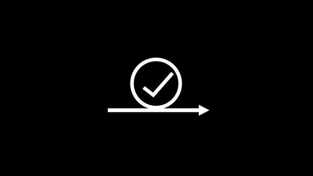 Animated Agile Scrum Methodology Icon on Black Background 4k video animation.