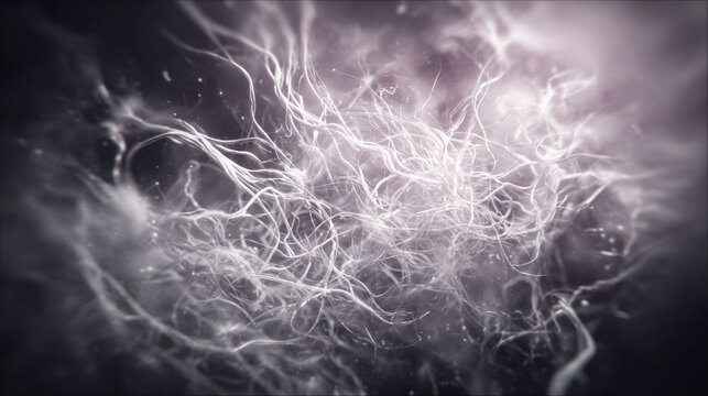 Ethereal threads of light swirl and interlace in a dynamic, abstract energy field