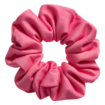 Pink fabric hair scrunchie tie