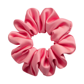 Pink fabric hair scrunchie tie