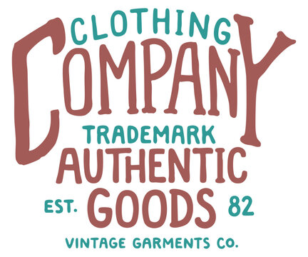 Authentic goods Clothing Company Vintage garment co. 1982 vintage trendy print artwork for girls and boys.
