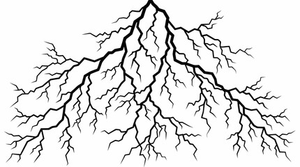 Obraz premium Black and white illustration of tree roots.