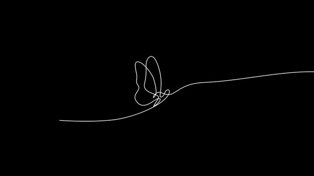 One Line Drawing Butterfly Animation