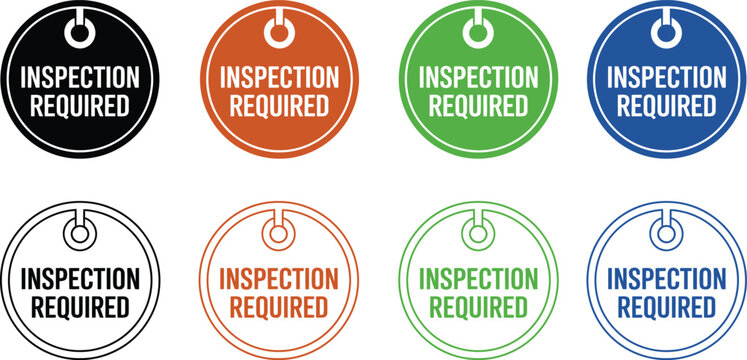 Inspection circular stamps represent a mandatory quality check for industrial goods in factory settings.