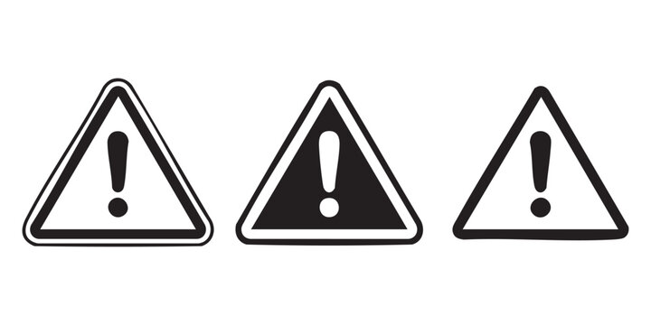 Warning triangle symbols with exclamation marks