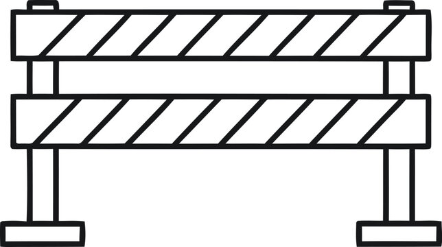 Vector silhouette of a roadblock or barrier black and white illustration