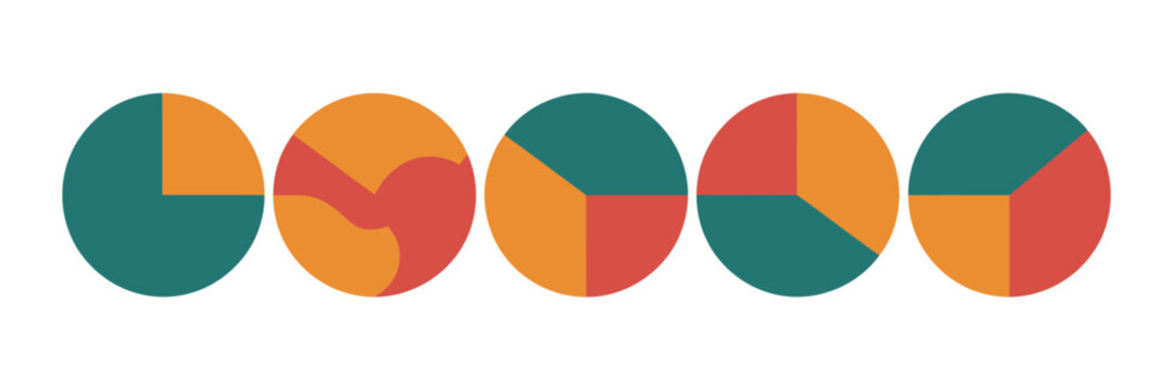 Colorful Circle Arrow Chart Set with Rotate Loading Repeat Workflow Process Business Infographic Vector Illustration