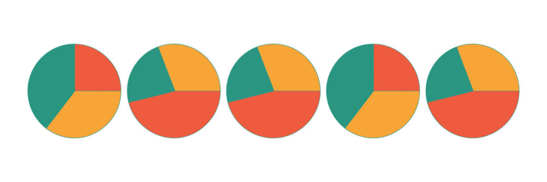 Colorful Circle Arrow Chart Set with Rotate Loading Repeat Workflow Process Business Infographic Vector Illustration