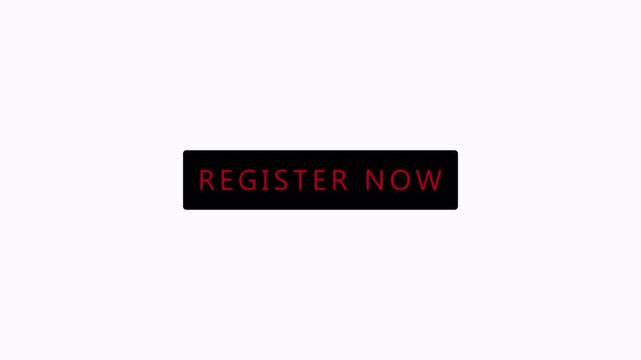 Glowing Red Neon "Register Now" Text Animation on transparent Background.Neon Light "Register Now" Signboard Motion Graphic for Webinars with alpha channel in 4k.