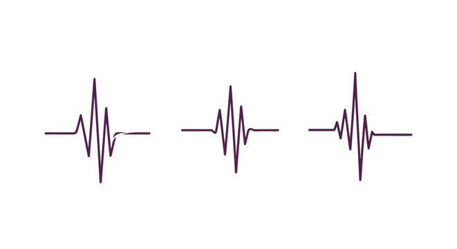 Three distinct heartbeat waveform line icons.