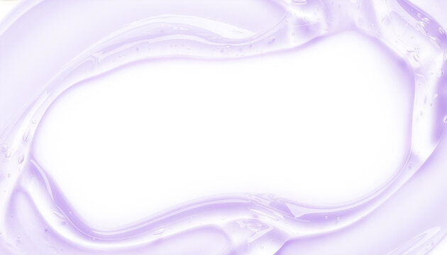 Soft purple gel texture frame on white background 白い背景に薄紫色のコスメジェルのフレームイラスト