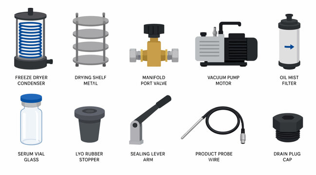 Collection of industrial and laboratory equipment and tools.