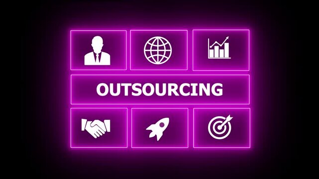 Business, Technology, Internet and network concept. " OUTSOURCING " business and finance concept. compliance, and performance, often conducted by internal or external auditors. 4k video