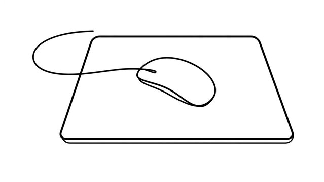 Computer mouse on mousepad white background.
