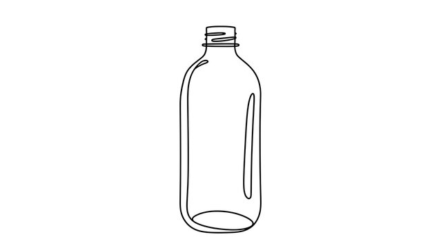Empty glass bottle on white background.
