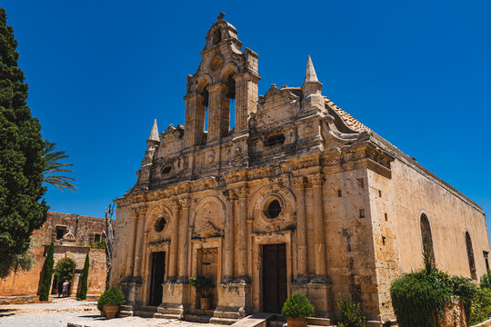 Arkadi Monastery which is a Venetian baroque church at Moni Arkadiou