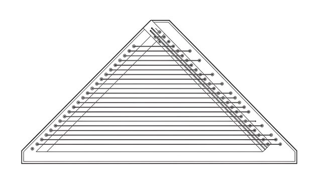 Geometric pyramid structure on white background.