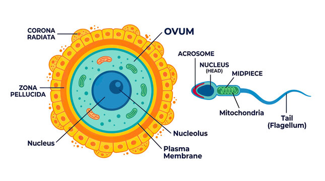Ovum and Sperm Cell Diagram: Fertilization Process, Biology