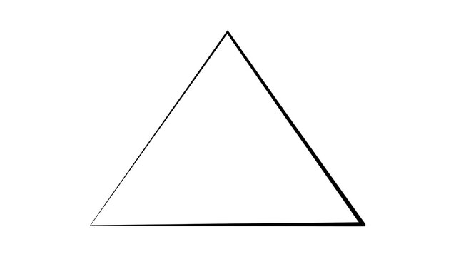 Equilateral triangle shape on white background.