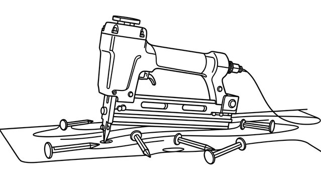Electric staple gun on white background.