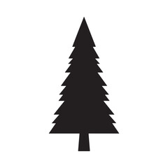Fototapeta premium Fir tree silhouette against a white background simple graphic design