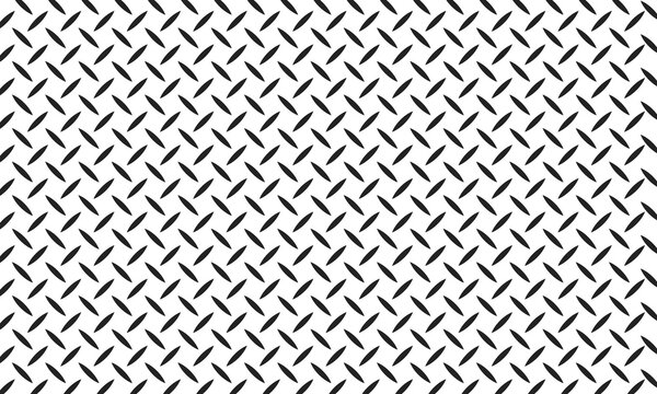 Minimalist Black and White Diamond Plate Pattern.  Industrial Metallic Tread Texture with Repeating Geometric Hatch Marks for Heavy Duty Design, Steel Floor Backdrop, and Modern Web Wallpaper