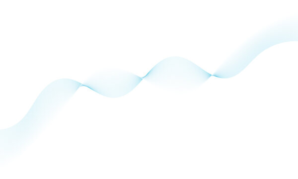 Abstract Light Blue Diagonal Soundwave and Flowing Fluid Ribbon Curve White Background
