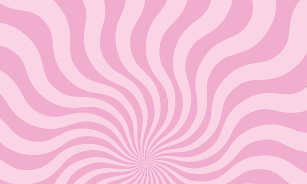 Psychedelic Retro Pink Swirl Background &ndash; Modern Groovy Sunburst Pattern with Wavy Spiral Rays and Vintage Twist Backdrop for Candy Aesthetic, Y2K Pop Art, and Festival Posters