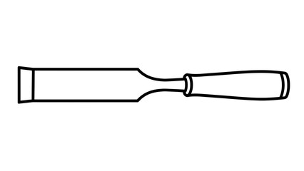 Obraz premium Hand drawn chisel tool illustration on white background.