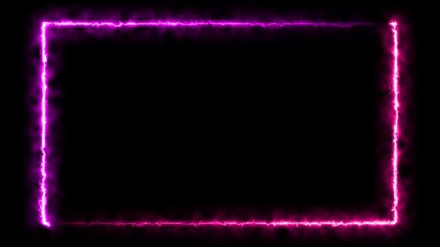 Neon looped light frame for game streaming video on a transparent background. Neon border overlay animation with transparent background,4k quality animation video.
