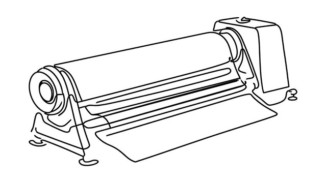 Industrial laminator machine white background.