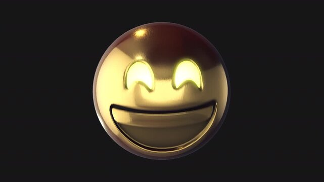 A golden moving 3D object with alpha for easy drag and drop.
