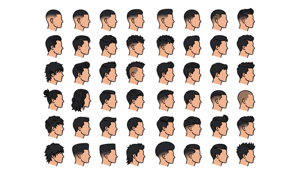 Hipster Beard and Mustache Vector Collection PNG with Stylish Male Facial Hair Icons