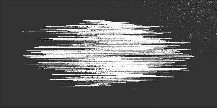 White horizontal glitch lines forming a circular pattern on a dark gray textured background abstract