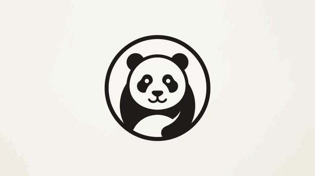 Black and white panda head logo.