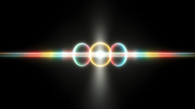 Minimalist abstract rainbow diffraction rings created by double-slit experiment