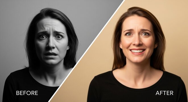 Dramatic before and after facial transformation showing remarkable skin improvement with professional skincare treatment