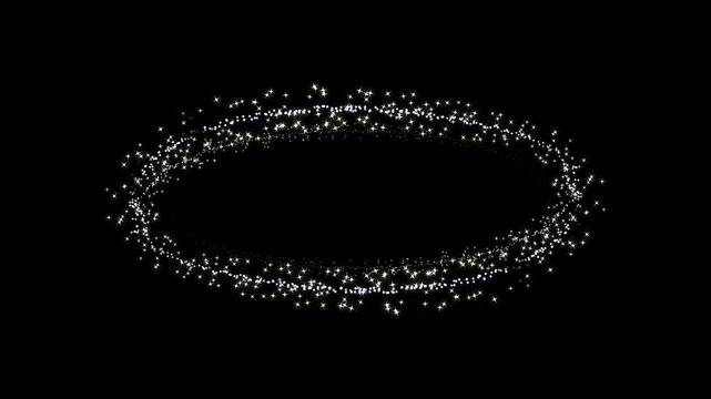 3D magic glitter dust particle animation with sparkling star trail, glowing pixie dust path, radiant twinkling lights, smooth shimmer effect, seamless fantasy transition overlay on black screen in 4k