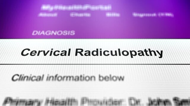 Generic Health Portal with Arm Health Problem Diagnosis - Cervical Radiculopathy