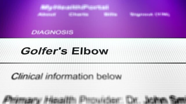  Generic Health Portal with Arm Health Problem Diagnosis - Golfer's Elbow